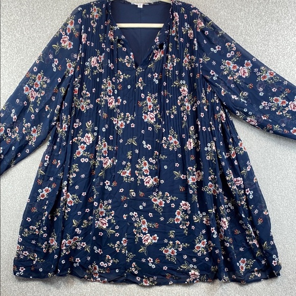 Time and Tru XXL boho floral midi dress flowing full skirt loose fit cottage - Picture 1 of 12